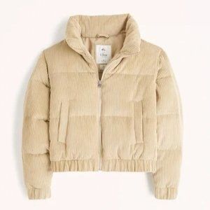 Abercrombie Ultra Mini Puffer in Corduroy - Size XS